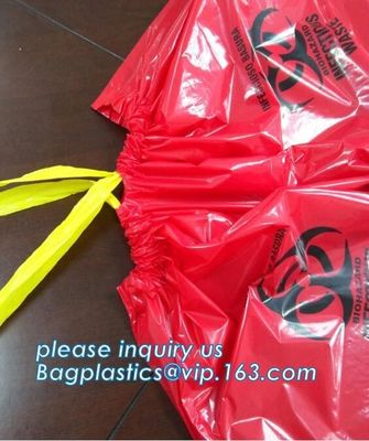 Biohazard Medical Waste Plastic Trash Bag For Hospital, biohazard specimen bag Zip lockk bag, pharmacy use bags for hospit