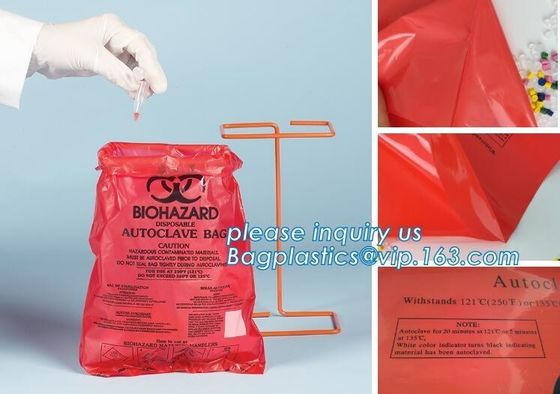 Medical Specimen Bag with Zip lockk pounch, biohazard infectious waste bag/bio hazard medical waste bin liner, bagplastics