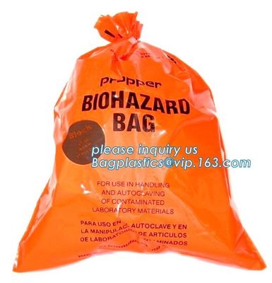 Medical Specimen Bag with Zip lockk pounch, biohazard infectious waste bag/bio hazard medical waste bin liner, bagplastics