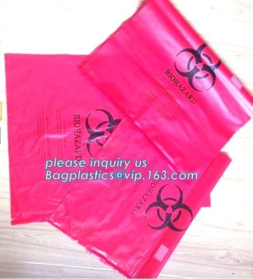 Medical Specimen Bag with Zip lockk pounch, biohazard infectious waste bag/bio hazard medical waste bin liner, bagplastics