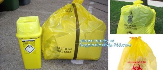 Medical Specimen Bag with Zip lockk pounch, biohazard infectious waste bag/bio hazard medical waste bin liner, bagplastics