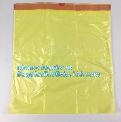 Cheap Medical Drawstring Biohazard Waste Bags, HDPE/LDPE drawstring type biohazard waste garbage bag, DRAWTAPE BAGS PAC