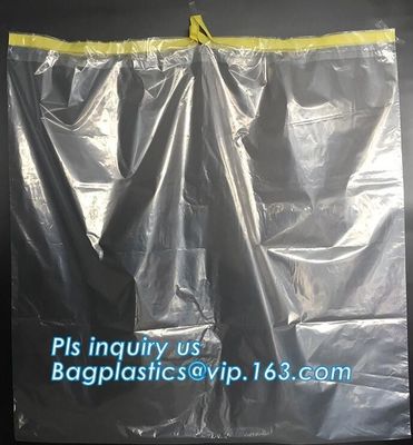 Cheap Medical Drawstring Biohazard Waste Bags, HDPE/LDPE drawstring type biohazard waste garbage bag, DRAWTAPE BAGS PAC