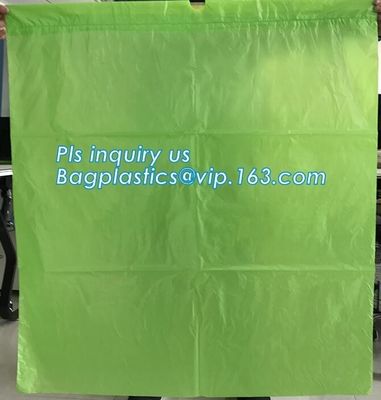 Extra large capacity biohazard drawtape trash bag interleaf coreless roll plastic garbage bag for hospital use, DRAWSTAP