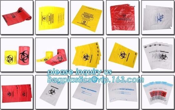 Customized plastic biohazard medical waste drawstring bag, Drawstring Biohazard Bags,Durable Autoclave Medical Packaging
