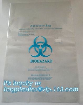 biodegradable biohazard bag/Recycled garbage bag, Polyethylene Biohazard Printed Clear Plastic Zip lockk Specimen Bags Wit