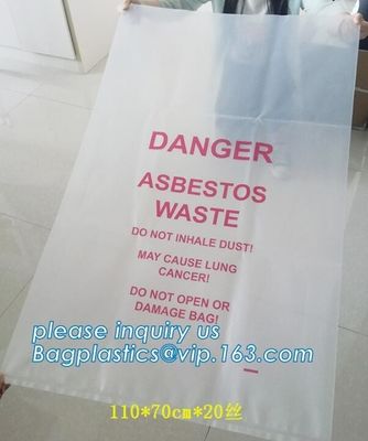 PE asbestos waste bags, Disposal Plastic Bag for Construction Waste, rubbish bag for asbestos fibers, bagplastics, bagea