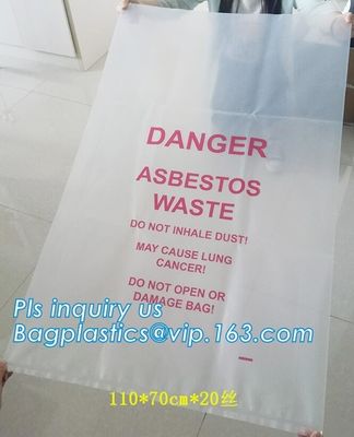 PE asbestos waste bags, Disposal Plastic Bag for Construction Waste, rubbish bag for asbestos fibers, bagplastics, bagea