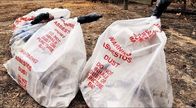 hazardous waste yellow plastic bag asbestos garbage bag, large clear polythene poly plastic storage asbersto waste buria