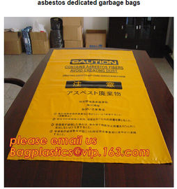 Yellow Asbestos Disposal Removal and Burial Bags, manufacturer supply Customize yellow color plastic Bag for packing asb