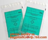Biodegradable PLA Plastic Bag Corn Starch Biohazard Specimen Zip lockk Bag, LDPE Three Walls Specimen Bag with Pocket, pac