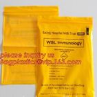Professional Customized Medical Lab Hospital Kangaroo Zip lockk Bag Yellow Specimen Collection Plastic, bagplastics, pac