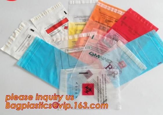 Professional Customized Medical Lab Hospital Kangaroo Zip lockk Bag Yellow Specimen Collection Plastic, bagplastics, pac