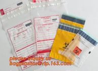 Medical packing Zip lockk sealing plastic biohazard specimen bag customized pouch, Disposable plastic medical waste specim