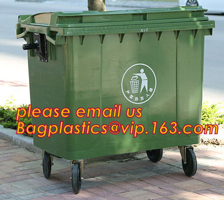 120l Plastic trash can plastic waste container plastic industrial bin, 1100L large plastic garbage trash bin, wheel bin