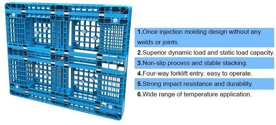 Custom 1200x1000x150 mm 4 way entry anti-slip plastic pallet, Cheap accept custom single faced plastic pallet prices