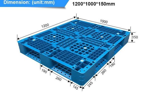 Custom 1200x1000x150 mm 4 way entry anti-slip plastic pallet, Cheap accept custom single faced plastic pallet prices