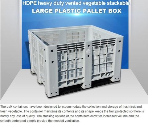 Standard sizes HDPE large collapsible plastic pallet box, Heavy duty industry storage use collapsible plastic mega bin