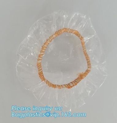 disposable PE shower cap wholesale plastic waterproof shower cap,PE shower cap with elastic band,hotel shower cap biodeg
