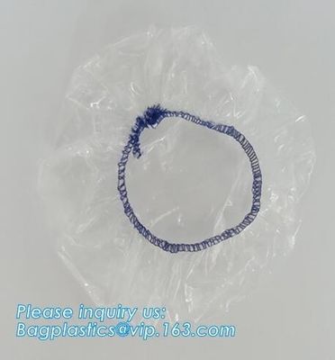 disposable PE shower cap wholesale plastic waterproof shower cap,PE shower cap with elastic band,hotel shower cap biodeg