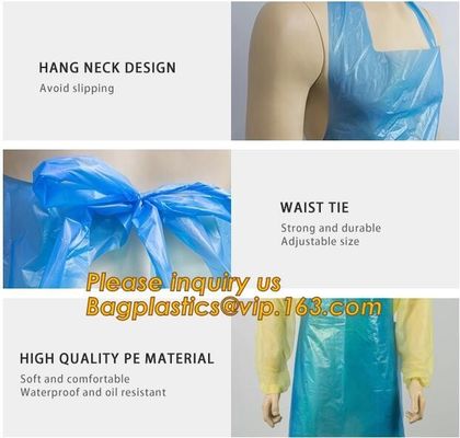 Disposable CPE plastic gown/Plastic coat Elastic cuff/Thumb Cuff,disposable hospital CPE isolation gown /protection gown