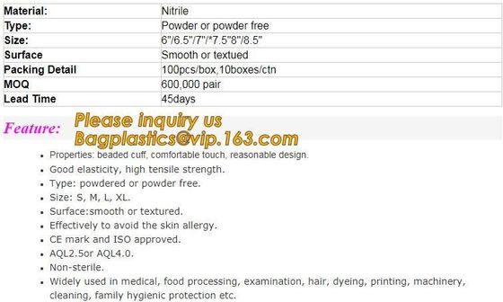 Factory wholesale price nitrile disposable gloves for medical examination use,OEM non-sterilization powder free disposab