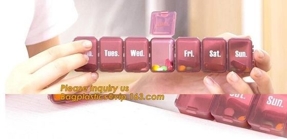 Clear Cute Round small Plastic Weekly 7 Days Pill Box,eco-friendly wholesale plastic pill box, high quality pill case, c