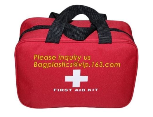 Red pu leather waterproof mini eva first aid kit case,first aid box plastic case carrying case,Medical Multi-functional