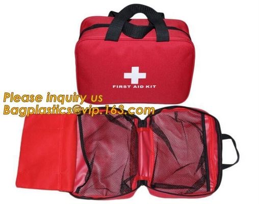 Red pu leather waterproof mini eva first aid kit case,first aid box plastic case carrying case,Medical Multi-functional