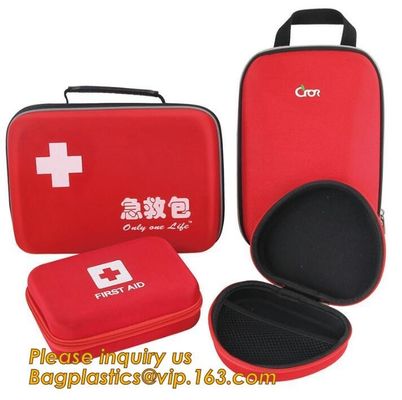 Red pu leather waterproof mini eva first aid kit case,first aid box plastic case carrying case,Medical Multi-functional