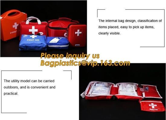 earthquake survival kit personal outdoor safety emergency car first aid bag,First Aid backpack Plastic Hard Red Case 211