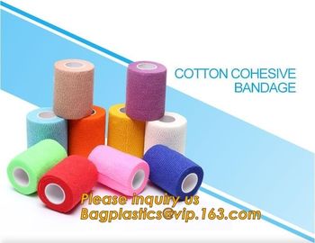 Cohesive Flexible Bandage Cotton Cohesive Bandage sports tape Mixed Color Self Adhesive elastic bandage bagplastics pac