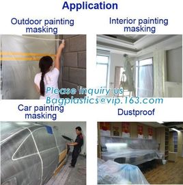 blue pre-tape masking film, environmental protection auto paint pre-tape masking film, plastic Taped masking film wit