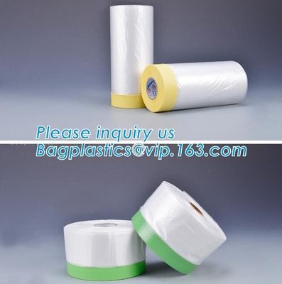 outdoor paper masking film, rice paper taped masking film, auto used pre-taped masking film, indoor masking film, cloth