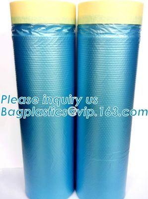 PE taped plastic drop masking film for car painting, Plastic film/pre-taped masking taped protective plastic film, BAGEA