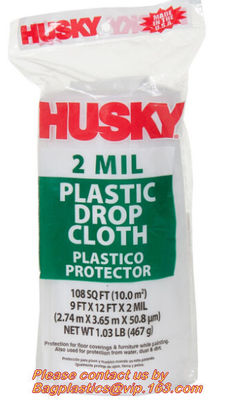 Plastic protective drop cloth, dust sheet, cover film, drop cloth, PE drop cloth, furniture protective film, furniture