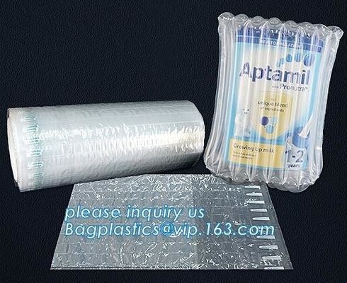 Safety Fill Plastic Inflatable Air Cushion Bubble Protection Packaging Bag, Strapping air inflatable cusioning film bag, voi