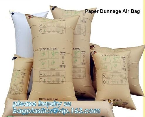 Custom kraft paper bags designer paper container dunnage air bag, pillow packing bag dunnage air bag for container, Kraf