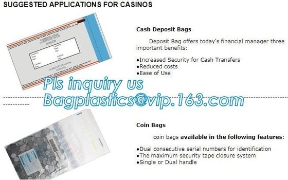 Security Bank Bags with Barcode /QR Code, Safety Plastic Bank Deposit Tamper Proof Cash Security Bags Manufactory, pac