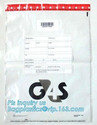 Bank Security Cash Bags/Coin Deposit Bags, Adhesive Seal Tamper Proof Customized Safety Cash Deposit Package Plastic Ban