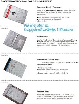 Bank security deposit bags cash bag with locking, Tamper Proof Plastic Bank Money Courier Security Bag, Cash Security Ba