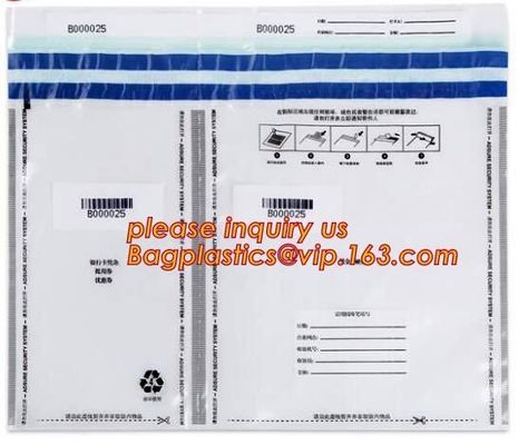 custom logo tamper tear proof plastic bank money envelopes mailing bag, Security Bag/Printed Plastic Security Bags For M