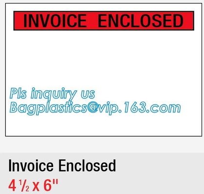 packing list custom self adhesive envelope packing slip, packing list envelope/label pouch, Document enclosed self adhes
