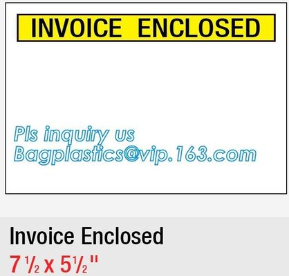 packing list custom self adhesive envelope packing slip, packing list envelope/label pouch, Document enclosed self adhes