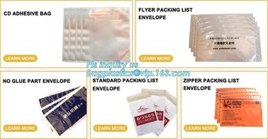 adhesive printed Fedex packing list envelope for documents, postal self adhesive packing list enclosed plastic envelopes