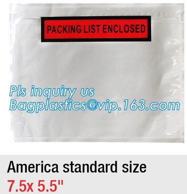 C4-C7 size PP self-adhesive transparent packing list envelopes, Dhl Fedex Custom Design And Logo Printing Packing List E