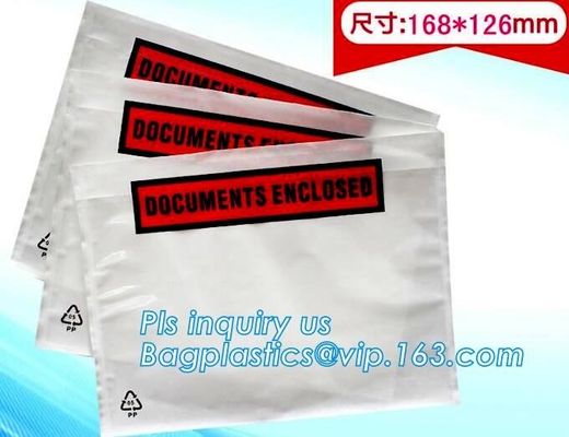 China supplier self adhesive water proof clear packing list envelope, Poly enclosed express paper bags custom mailing ba