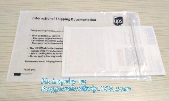 Self-Seal Security Document Packing List, UPS TNT express invoice packing list envelope, enclosed envelope/ waybill bag