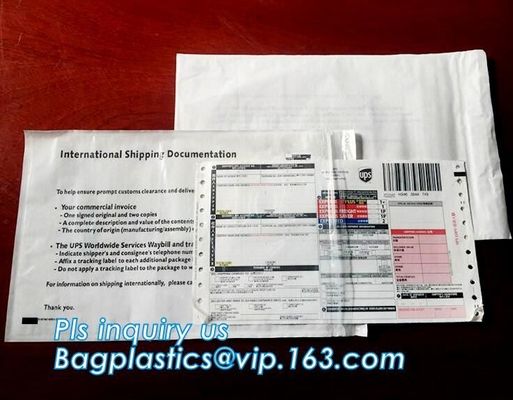 Self-Seal Security Document Packing List, UPS TNT express invoice packing list envelope, enclosed envelope/ waybill bag