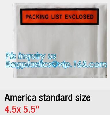 PE Packing List Envelope / mail lite bags, 7" x 5-1/2" Packing List Envelope "PACKING LIST ENCLOSED" Full Face Top Loadi